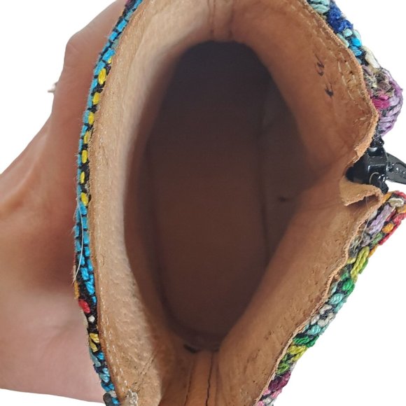 Guatemalan Handmade Aztec Western Leather Chelsea Boots Women's EU37/US 6.5 - Picture 7 of 9